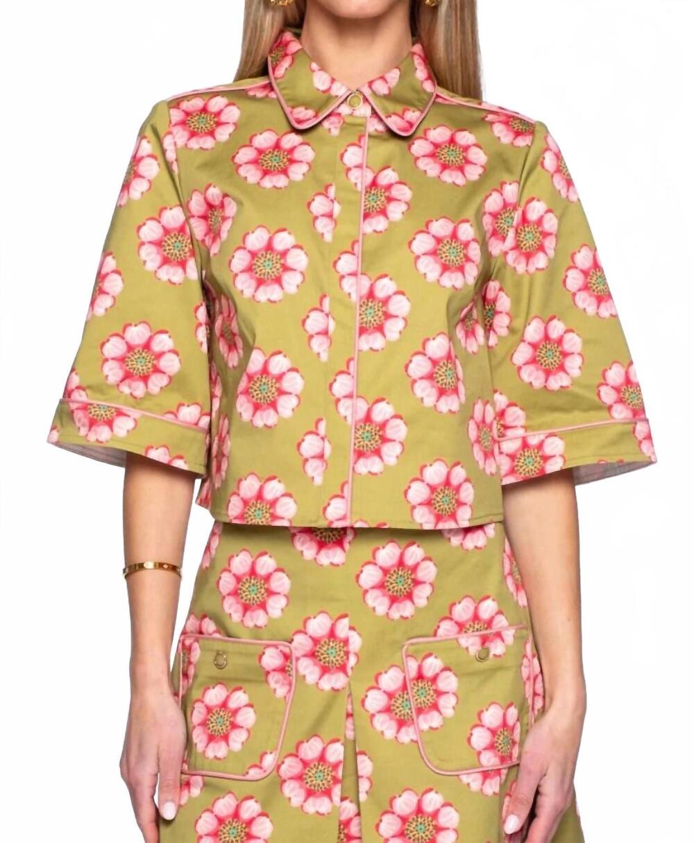 NEW ELIZABETH JAMES THE LABEL blake floral top in twiggy